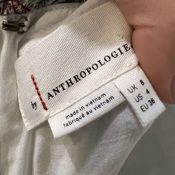 Anthropologie Womens Jumpsuit Size 4/Small Green Palm Floral Wide Leg - Picture 7 of 8